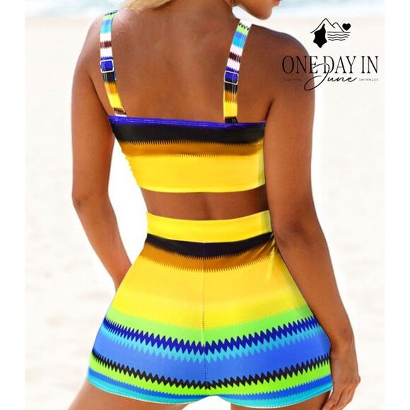 B2Prity High Waist Boy Short Bikini Swimsuit Size XL - Picture 2 of 7